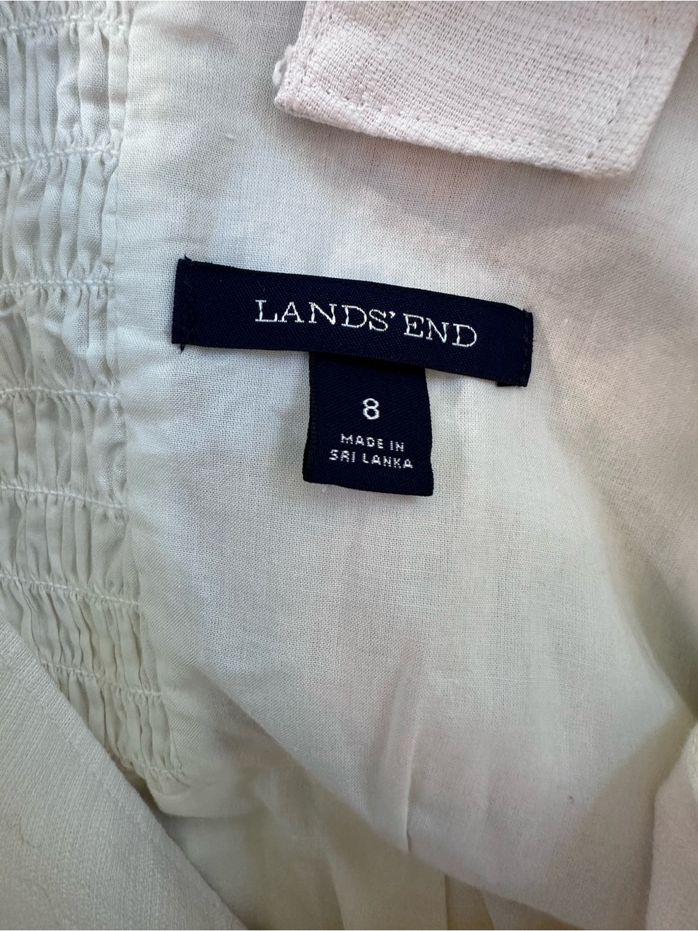 Lands End White Dress with Red Floral Print- 8 - Picture 6 of 7